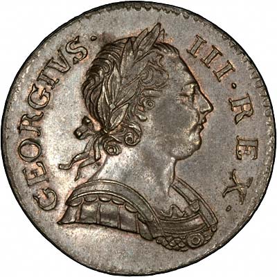 Obverse of 1772 George III Half Penny